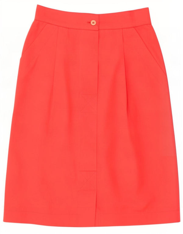 Genny Womens Midi Skirt IT 40 Small W26 Pink Cotton