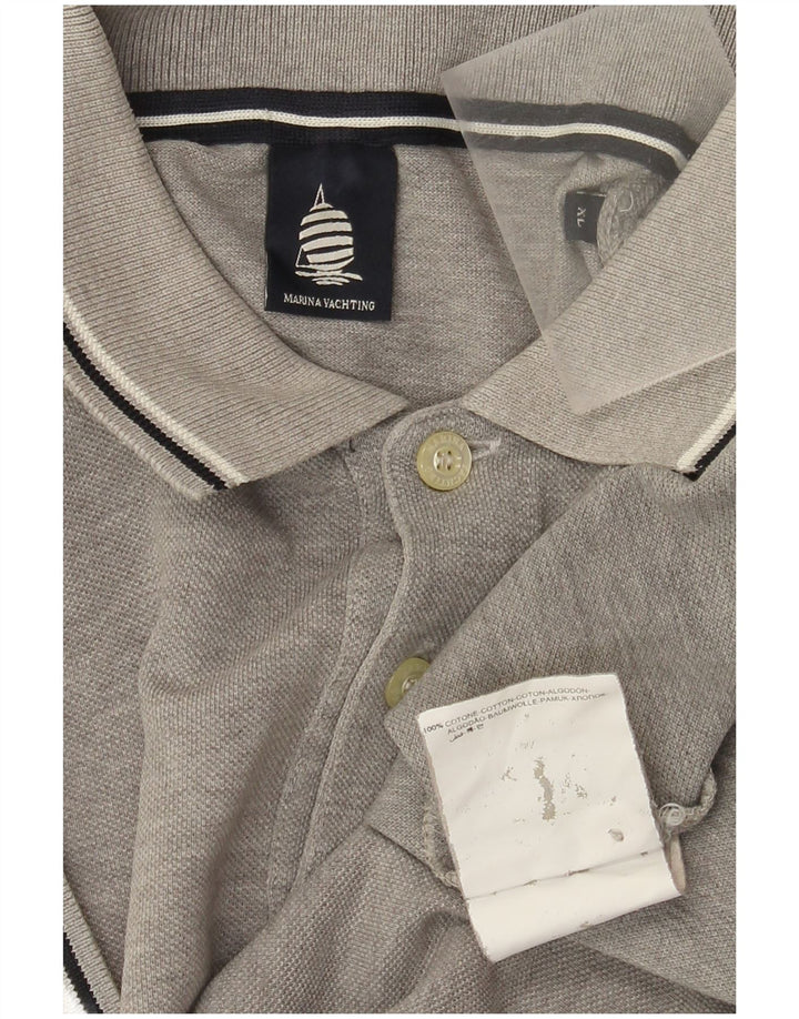 Camisa polo masculina Marina Yachting XL algodão manchado cinza