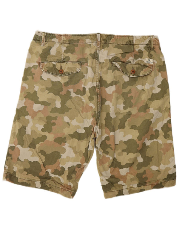 SCOTCH & SODA Mens Chino Shorts W33 Médio Algodão Camuflado Cáqui