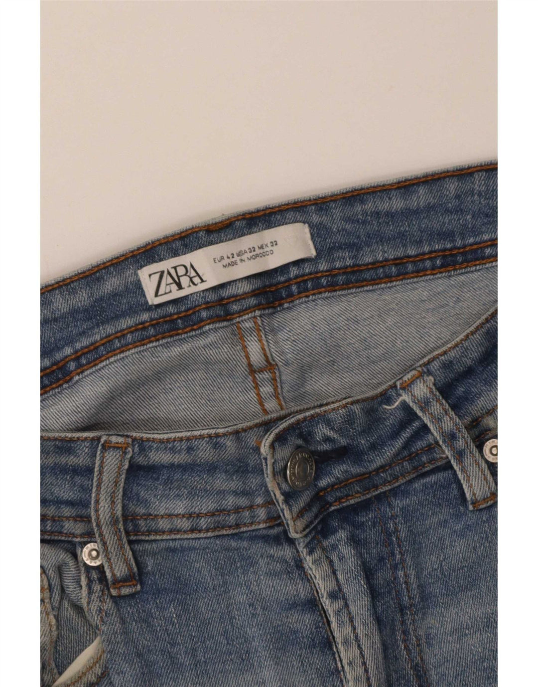 Zara Mens Denim Shorts EU 42 Grande W32 Azul