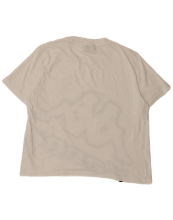 Camiseta feminina Kappa com estampa gráfica UK 18 XL algodão branco