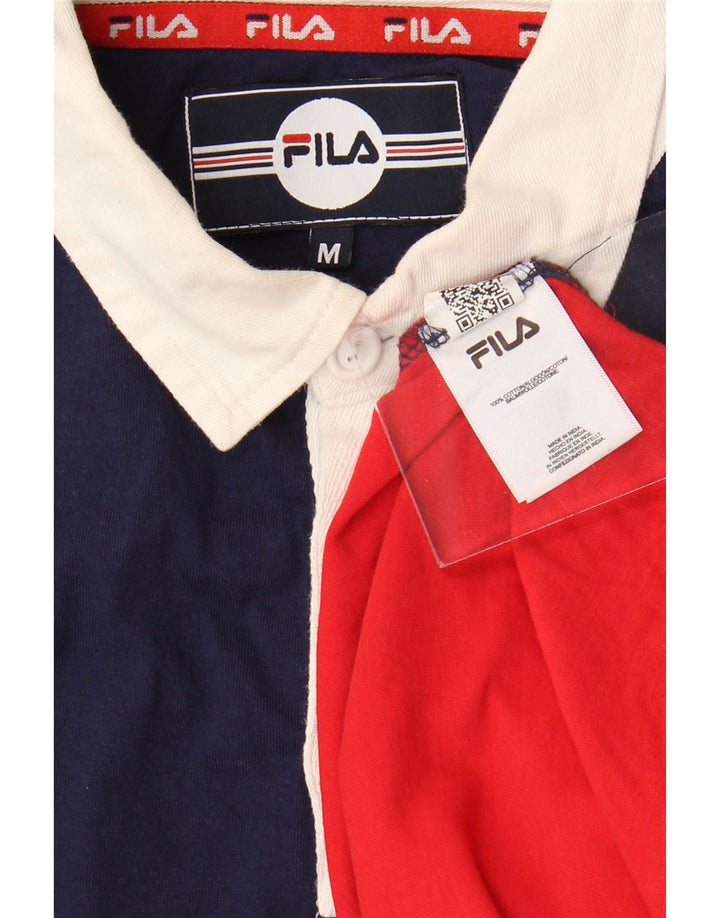 Camisa polo masculina Fila Graphic Rugby média multicolorida bloco colorido