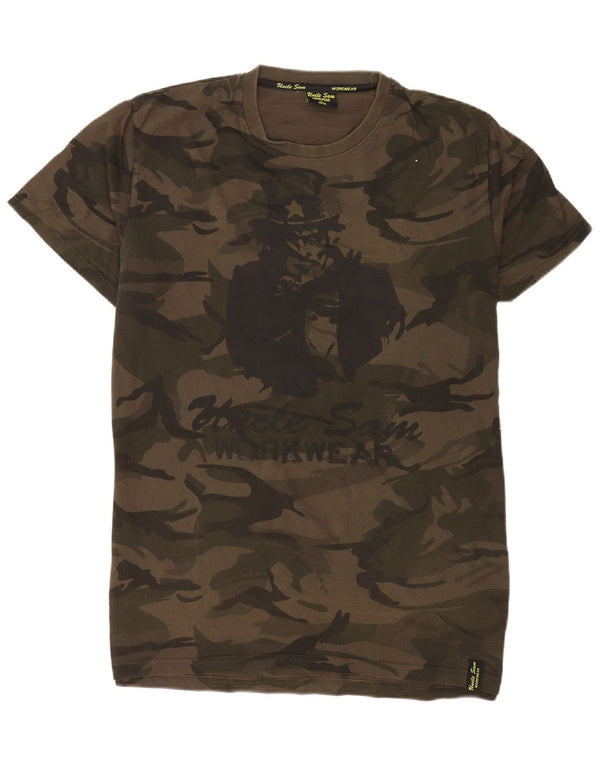 Camiseta gráfica masculina Tio Sam Top IT 56/58 XL cáqui algodão camuflado