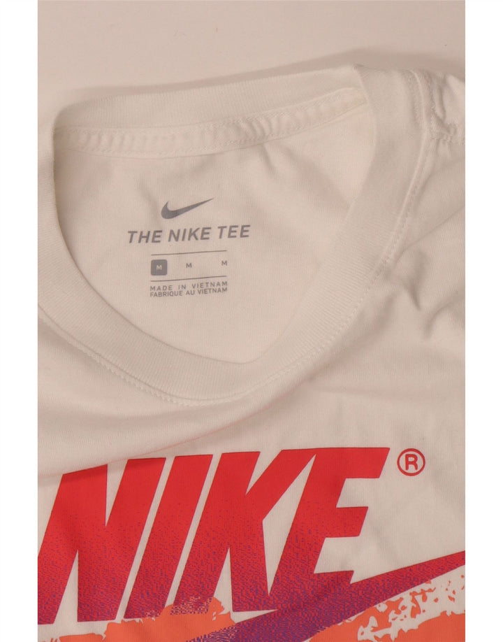 Camiseta Nike masculina gráfica Top médio algodão branco