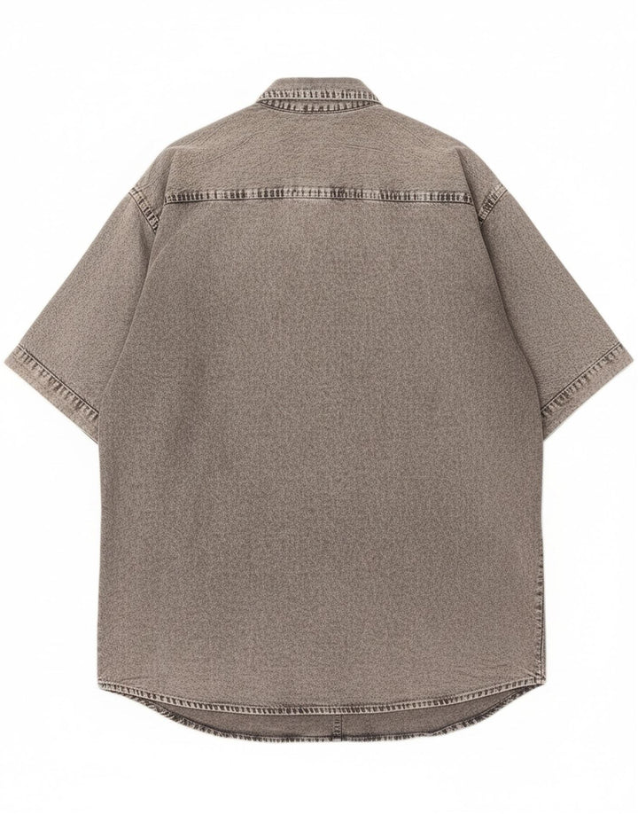 Camisa jeans masculina VINTAGE grande cinza