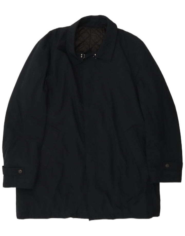 Capa de chuva masculina Borsalino IT 56 3XL azul marinho poliéster clássico