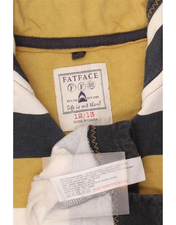 Suéter Fat Face Boys com zíper e pescoço 12-13 anos listrado multicolorido