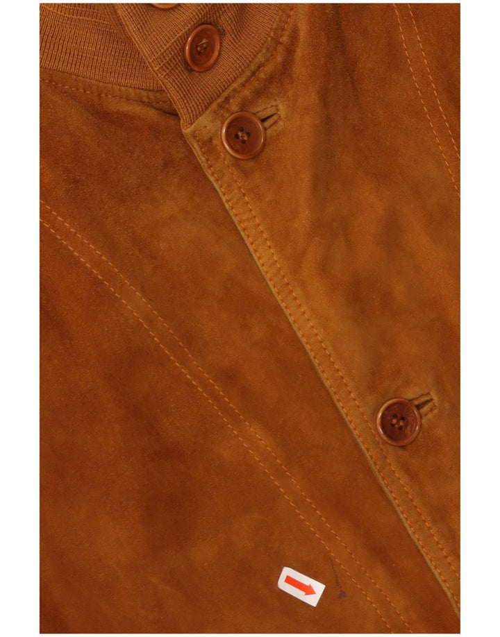 Jaqueta bomber masculina VINTAGE de camurça UK 42 XL marrom