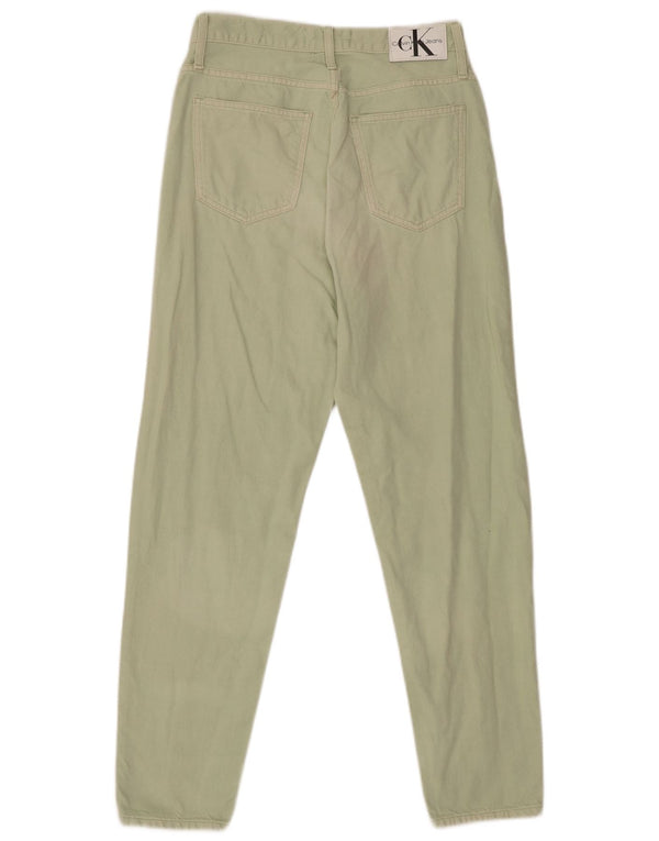 Calça jeans reta feminina Calvin Klein W28 L28 algodão verde