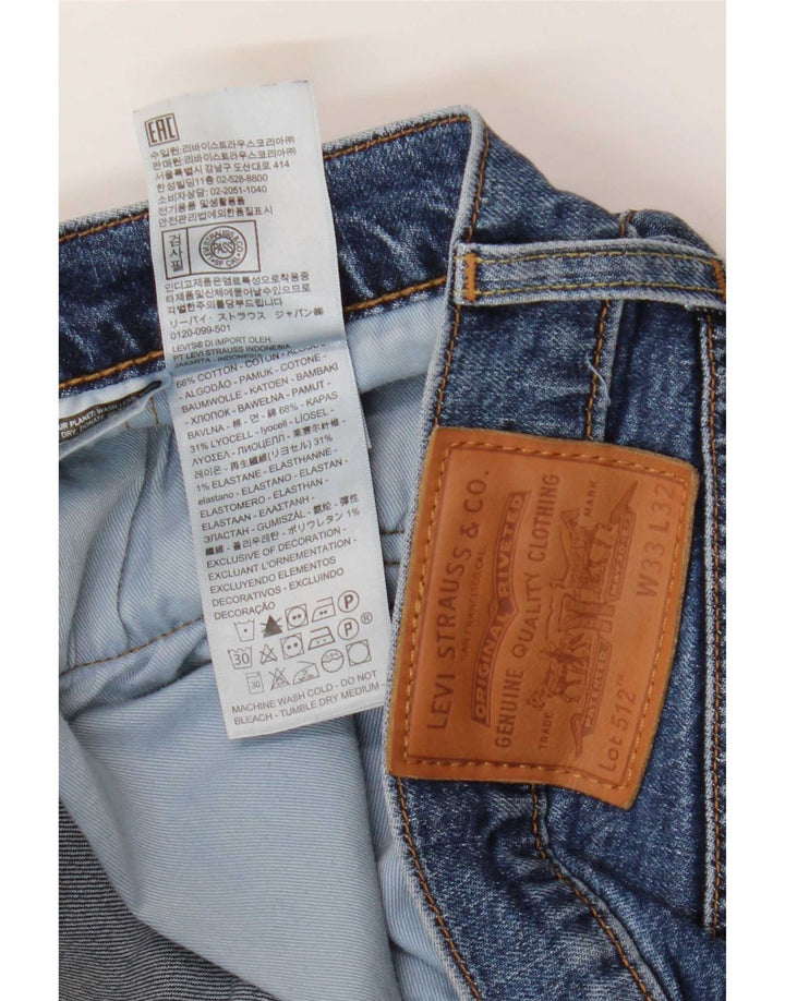 Calça jeans masculina Levi's 512 Slim Tapered W33 L32 azul algodão
