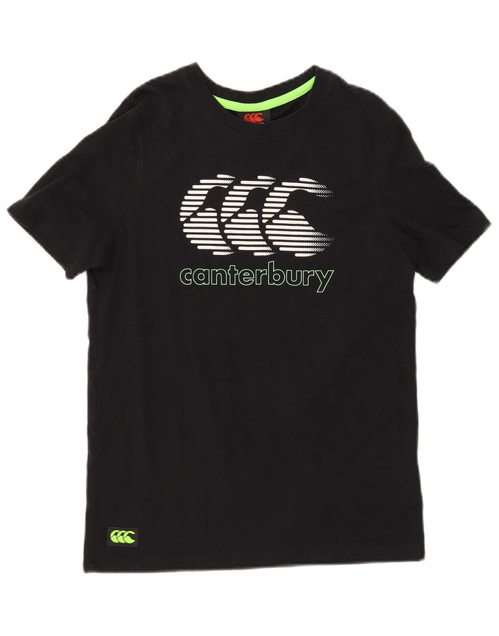 Camiseta gráfica CANTERBURY para meninos 11-12 anos algodão preto