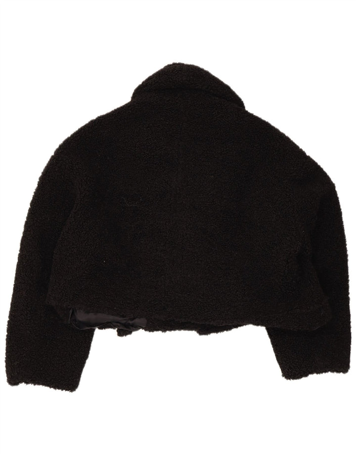 Zara Jaqueta Bolero Feminina Oversized Pele Sintética Reino Unido 14 Médio Preto