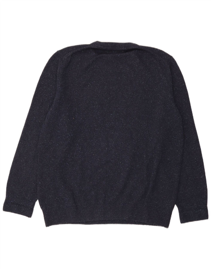 Suéter masculino BARBOUR com gola redonda, médio azul marinho manchado