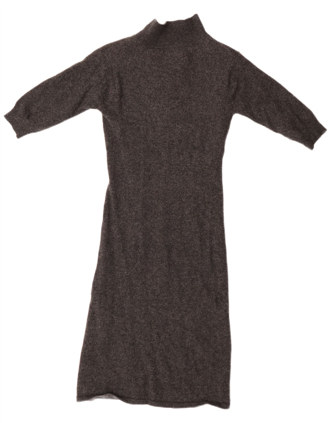 JIGSAW Vestido feminino manga 3/4 Reino Unido 8 lã de cordeiro cinza pequena