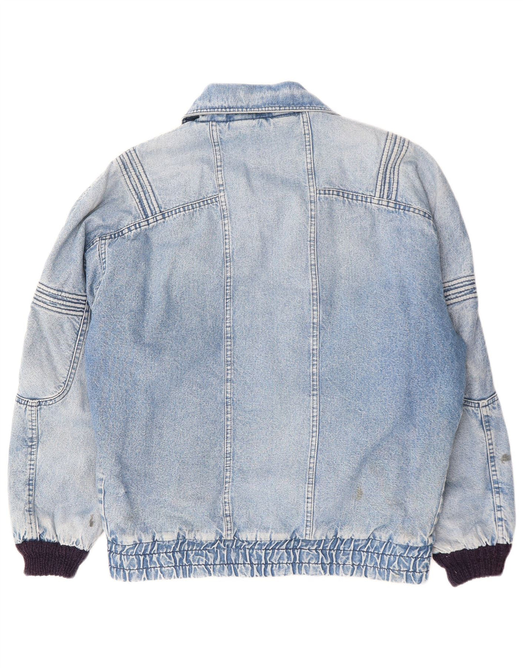 POP 84 Jaqueta masculina vintage solta jeans sherpa Reino Unido 38 algodão azul médio