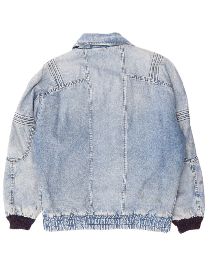 POP 84 Jaqueta masculina vintage solta jeans sherpa Reino Unido 38 algodão azul médio