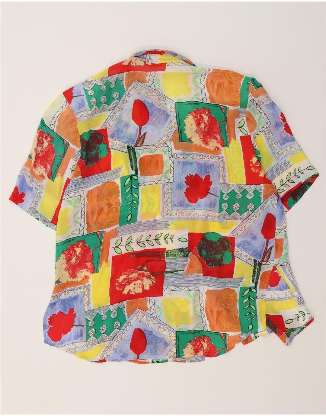 Blusa feminina vintage com palangre UE 40 média viscose multicolorida