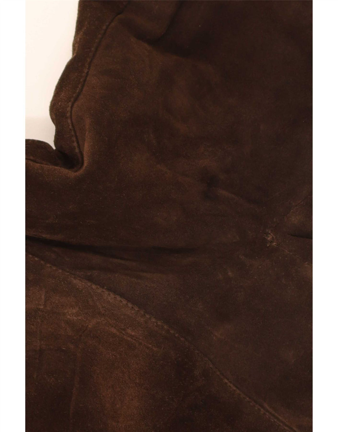 Jaqueta bomber masculina vintage de camurça sherpa Reino Unido 36 pequena marrom