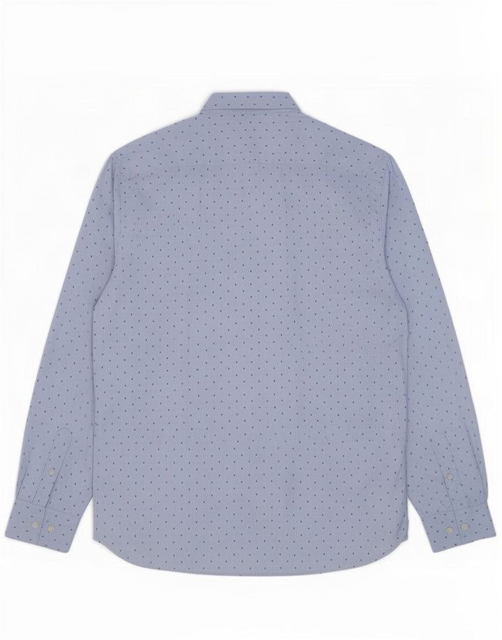Camisa masculina French Connection grande poliéster manchado azul