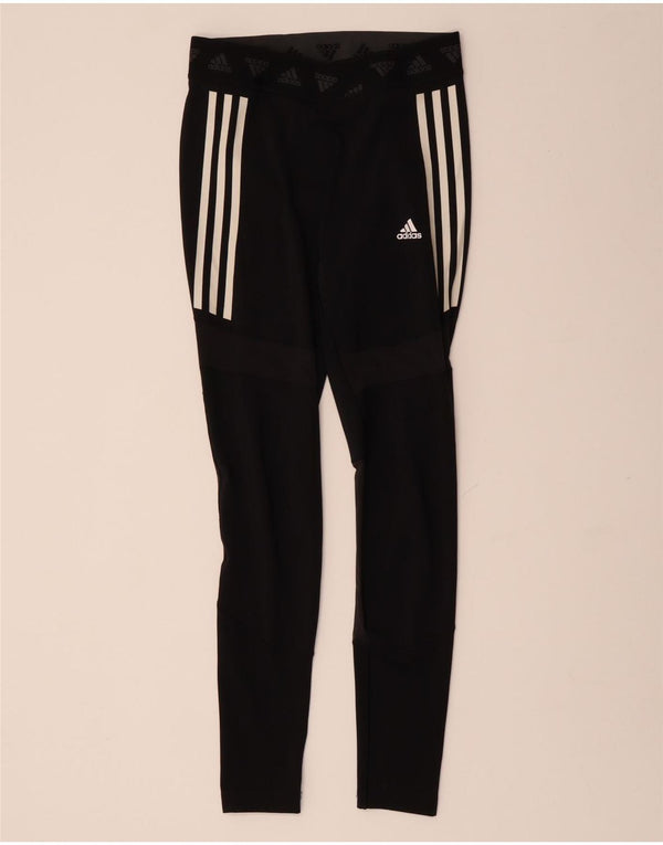 ADIDAS Womens Aeroready Graphic Leggings UK 12 Médio Preto