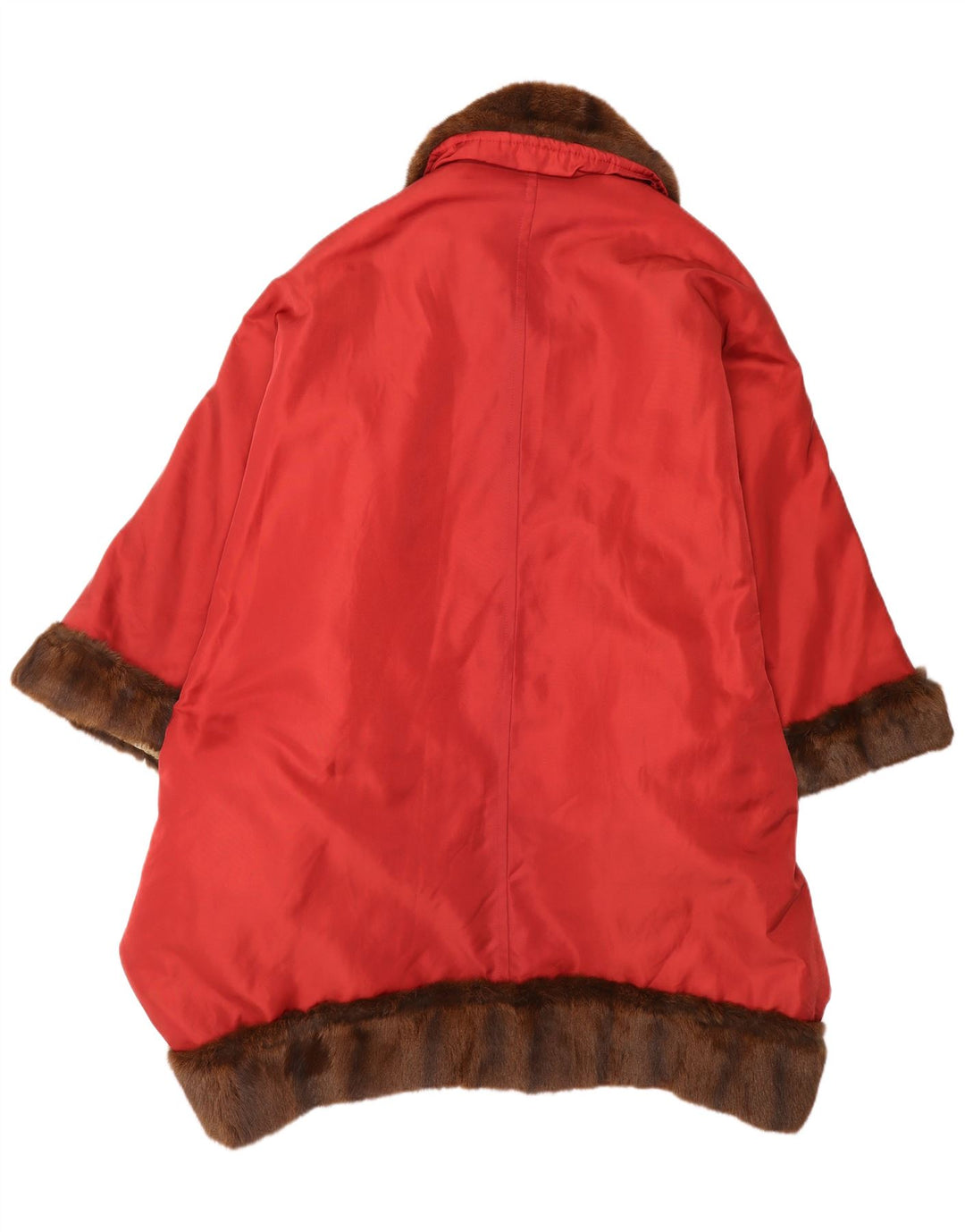 Casaco Poncho Feminino Vintage Tamanho Único Vermelho Colorblock