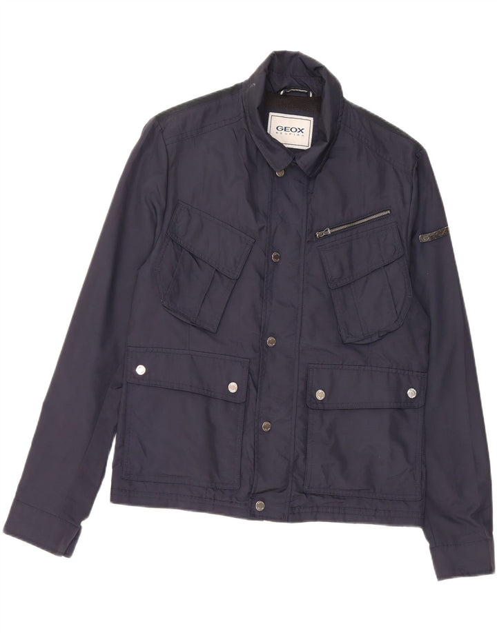 Jaqueta utilitária masculina GEOX RESPIRA UK 36 pequena azul marinho poliamida