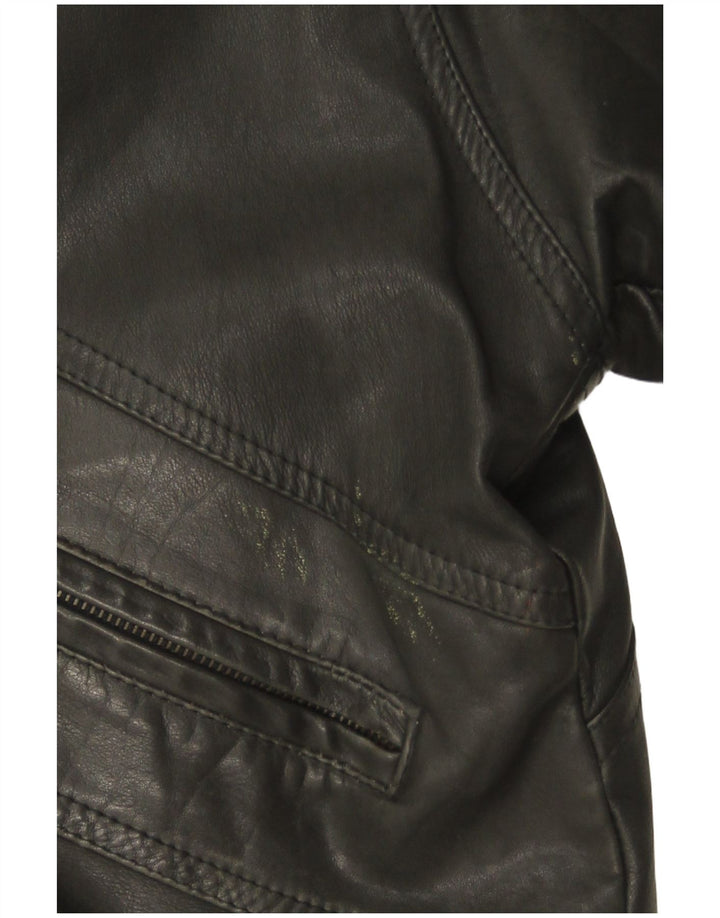 Jaqueta de couro masculina vintage UK 42 XL preta
