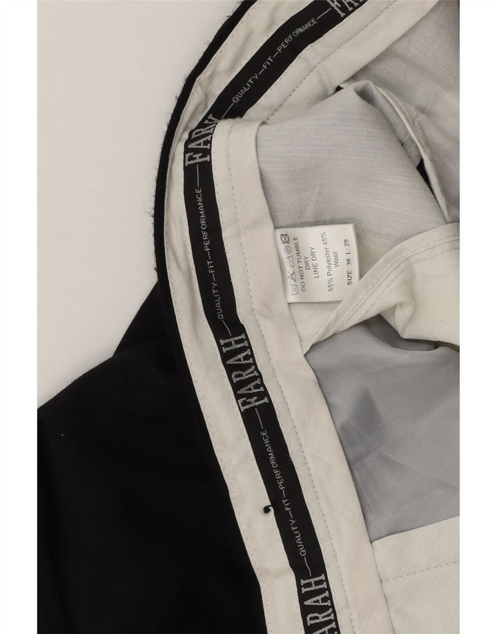 Calça masculina Farah de terno reto W36 L29 poliéster preto