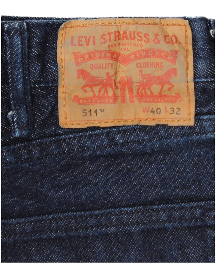 Levi's Masculino 511 Slim Jeans W40 L32 Azul Marinho Algodão Clássico