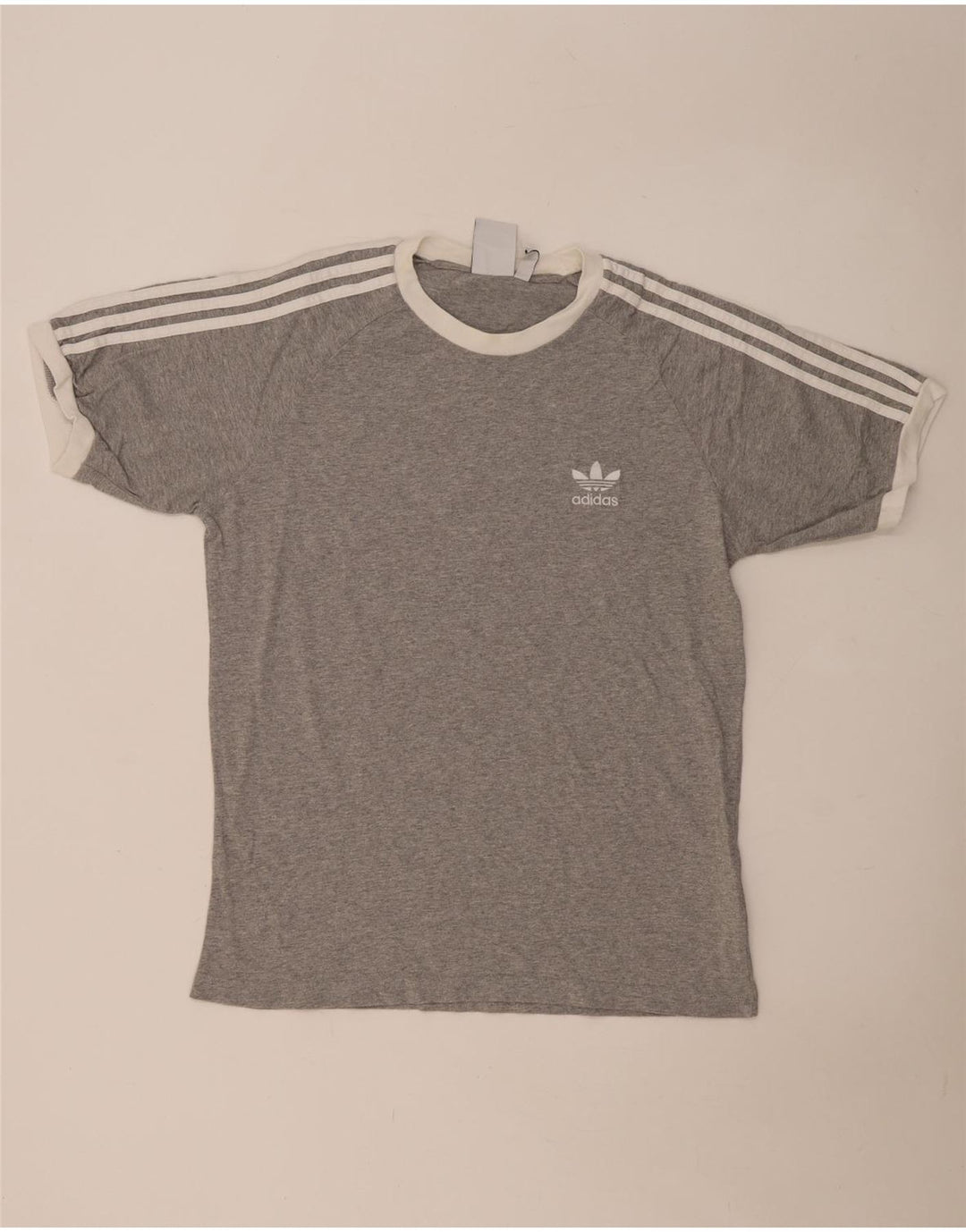 Camiseta masculina Adidas grande algodão manchado cinza