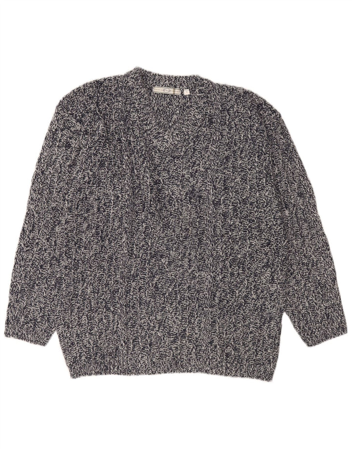 Suéter masculino Lotto com decote em V grande acrílico salpicado azul marinho