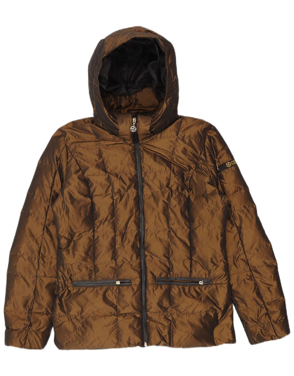 Colmar Womens Hooded Padded Jacket UK 14 Medium Brown