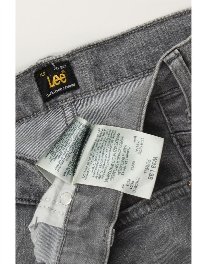 LEE Masculino Powell Slim Jeans W33 L32 Cinza Algodão