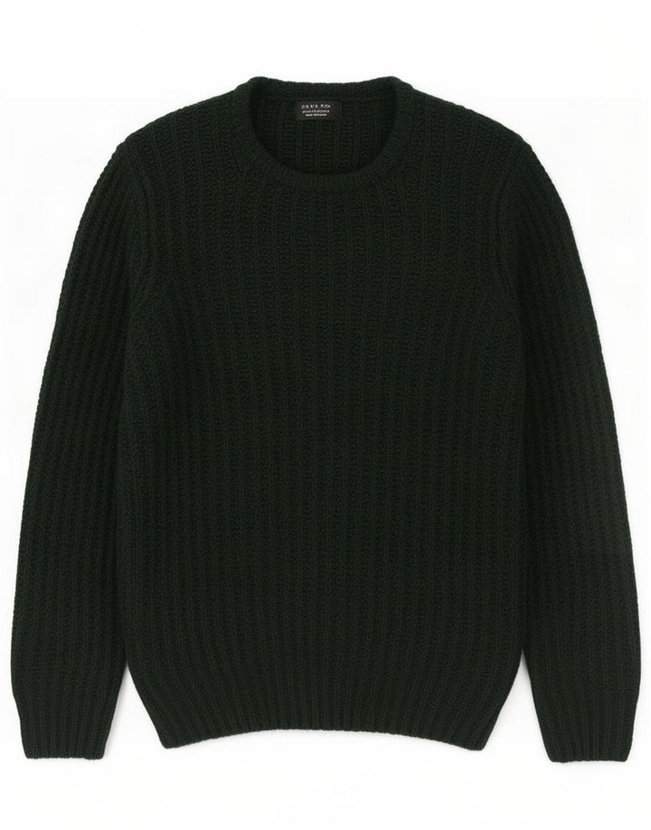 Zara Suéter masculino com gola redonda e acrílico verde médio