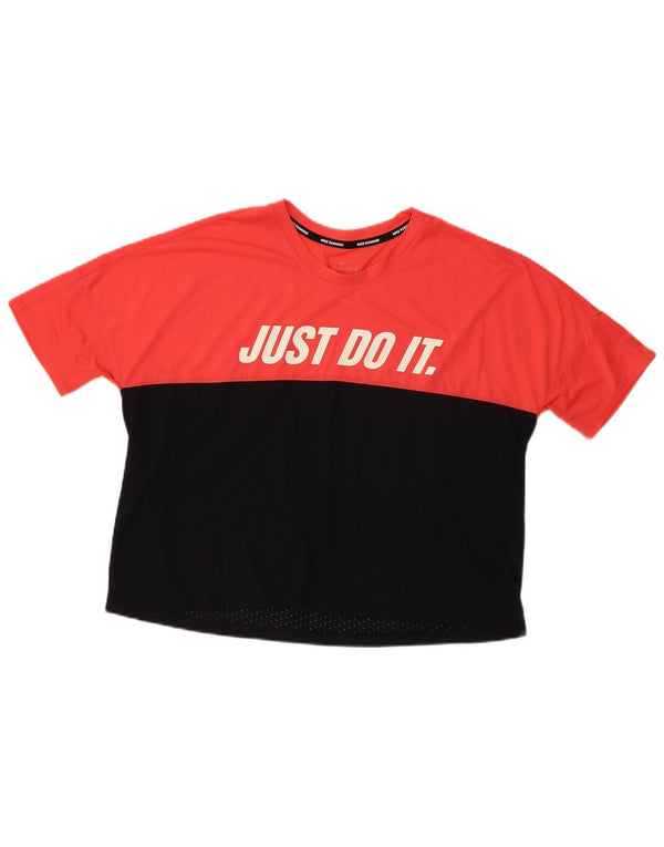 Camiseta Nike Feminina Oversized Graphic Top UK 16 Grande Bloco Colorido Vermelho