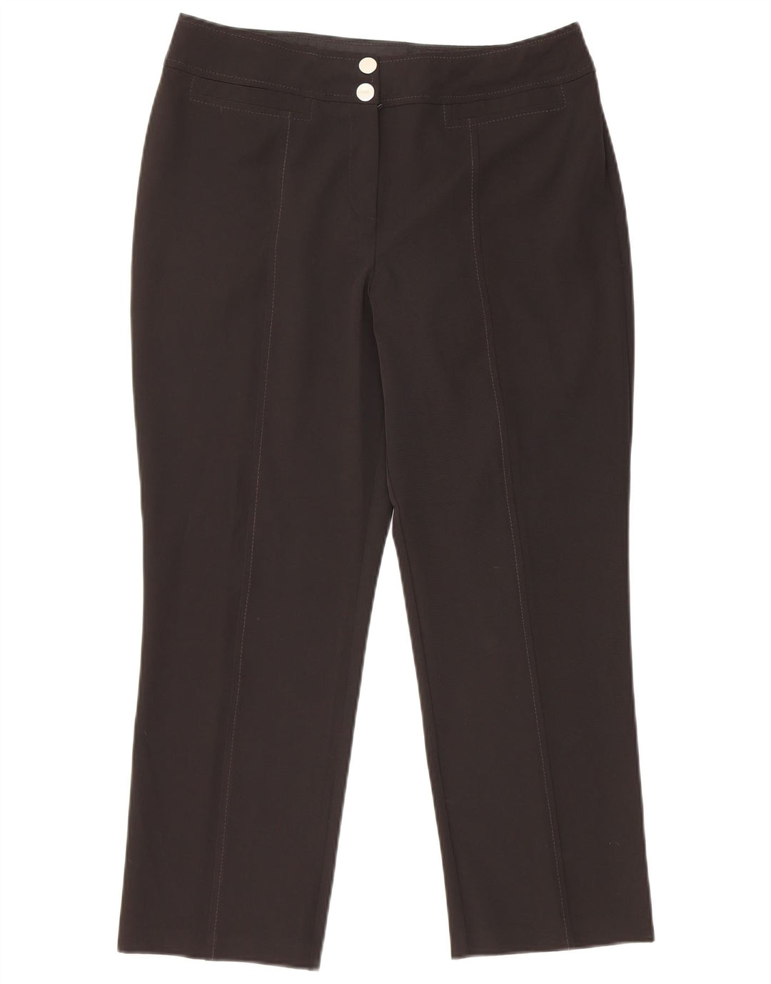 Calças cortadas femininas MARKS & SPENCER UK 12 médio W30 L24 preto