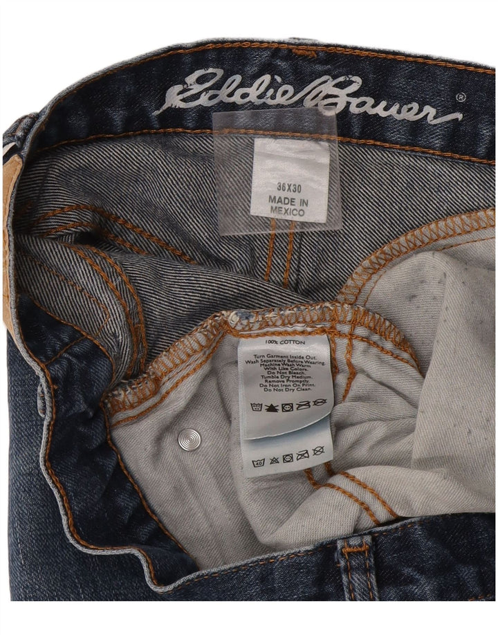 Eddie Bauer Mens Straight Jeans W36 L30 Azul Algodão
