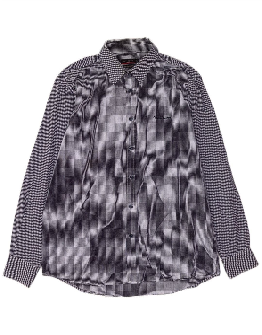 Camisa masculina Pierre Cardin Regular Fit XL azul marinho poliéster guingão