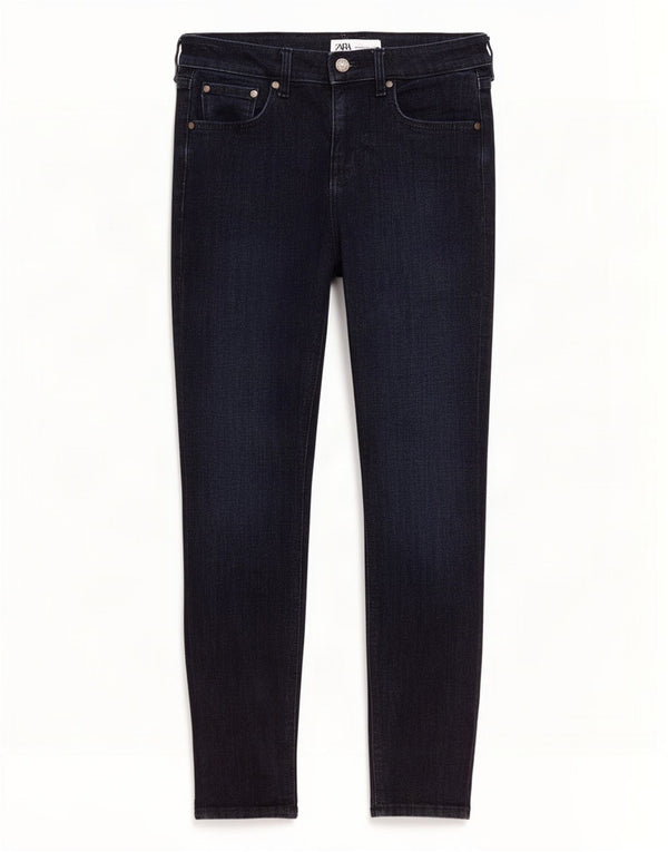 Zara Jeans Skinny Feminino UE 38 Pequeno W28 L28 Azul Marinho