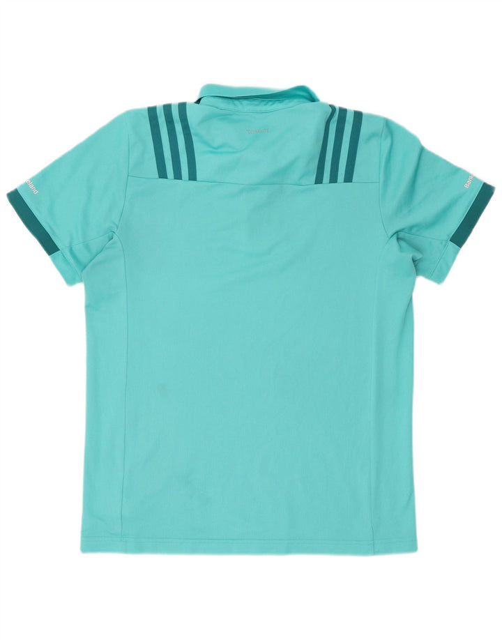 Camisa polo masculina Adidas Munster Rugby gráfica grande azul poliéster
