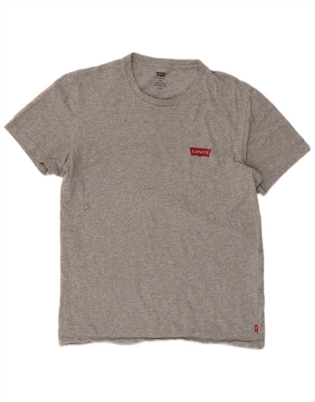 Camiseta masculina LEVI'S Slim Fit Top de algodão cinza médio