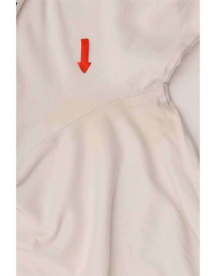 Converse Mens Graphic Top Manga Longa Médio Algodão Branco