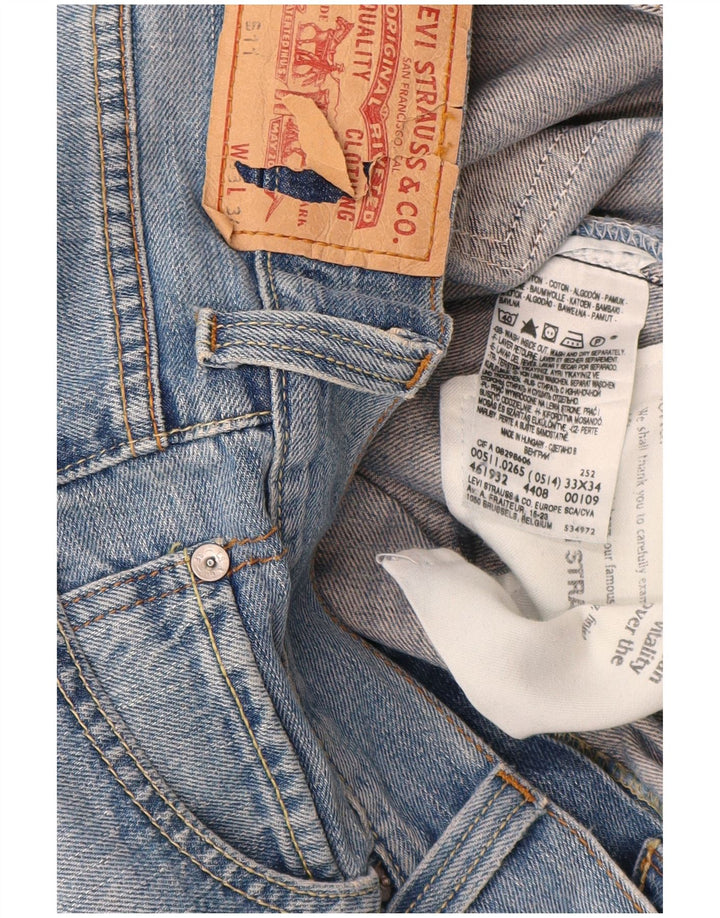 Levi's Masculino 511 Slim Jeans W33 L34 Azul Algodão