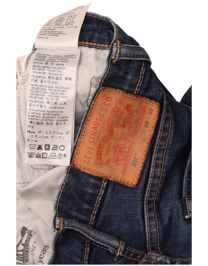 Levi's Masculino 511 Slim Jeans W29 L32 Azul Marinho Algodão