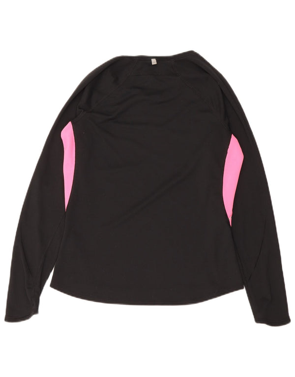 Top Nike Dri Fit Feminino Manga Longa UK 12/14 Médio Preto Colourblock