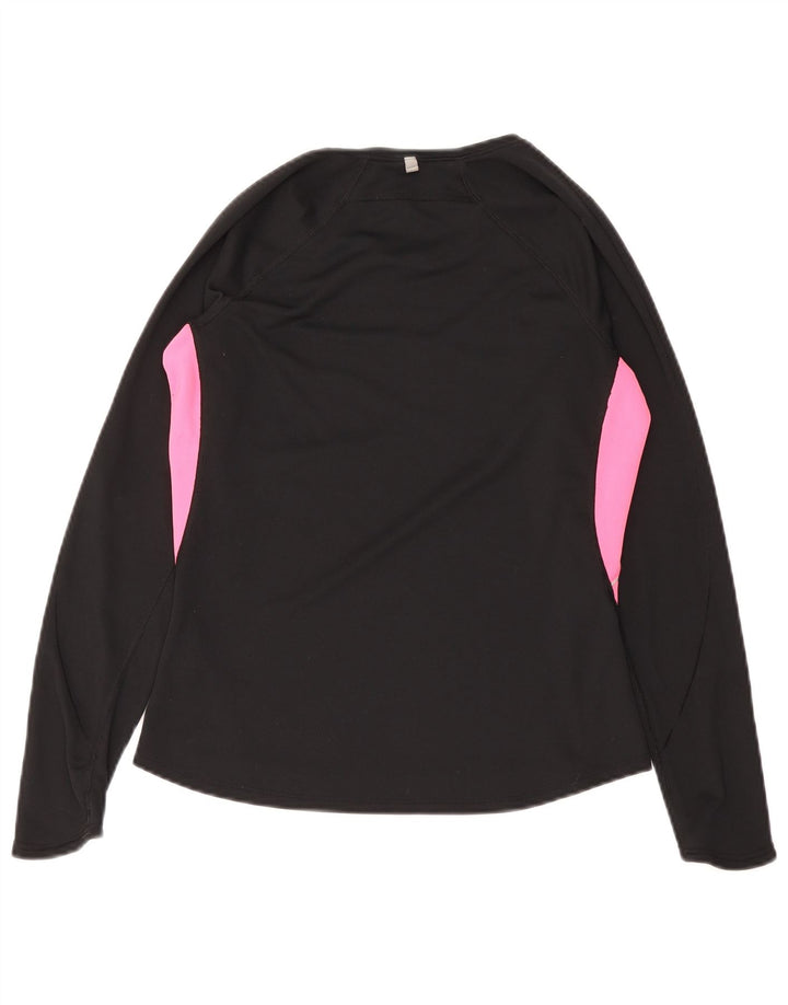 Top Nike Dri Fit Feminino Manga Longa UK 12/14 Médio Preto Colourblock