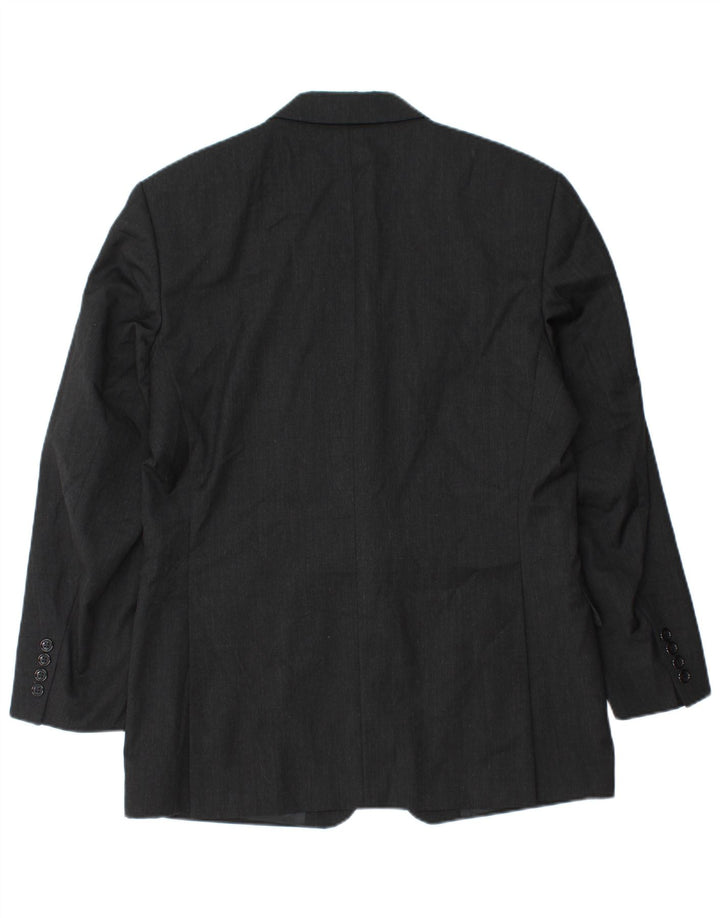 Jaqueta blazer masculina Pierre Cardin com 2 botões Reino Unido 38 médio preto lã nova