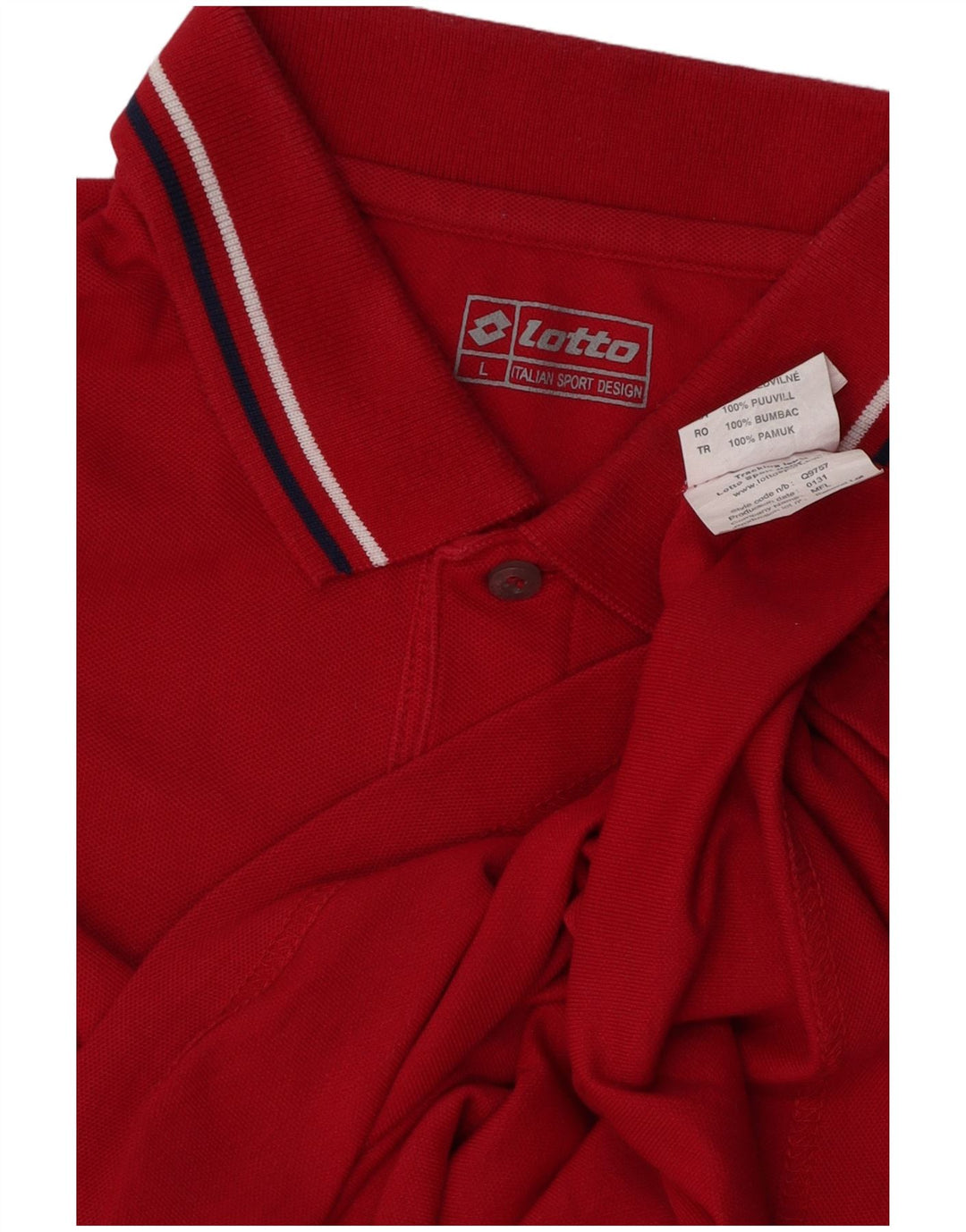 LOTTO Mens Polo Shirt Large Red Cotton