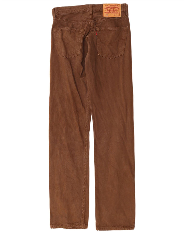 Calça jeans feminina Levi's 501 Straight W28 L32 algodão marrom
