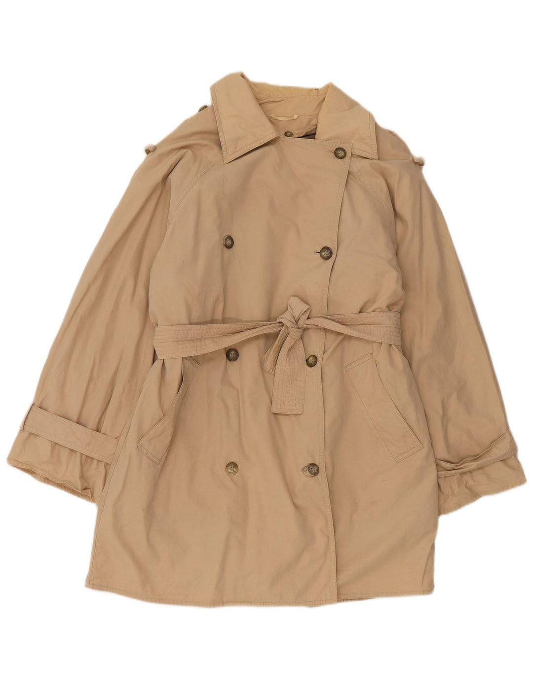 Trench coat feminino vintage de fim de semana grande Reino Unido 8 algodão bege pequeno